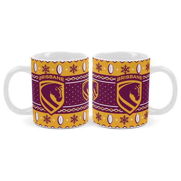Brisbane Broncos NRL Christmas Mug