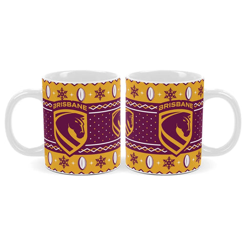 Brisbane Broncos NRL Christmas Mug