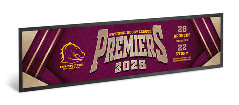 PREORDER - Brisbane Broncos NRL 2025 Premiers Bar Runner PH1
