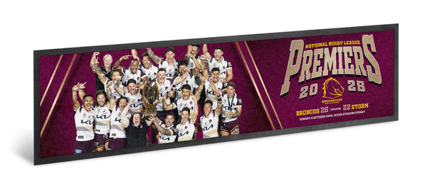 PREORDER - Brisbane Broncos NRL 2025 Premiers Team Image Bar Runner PH2