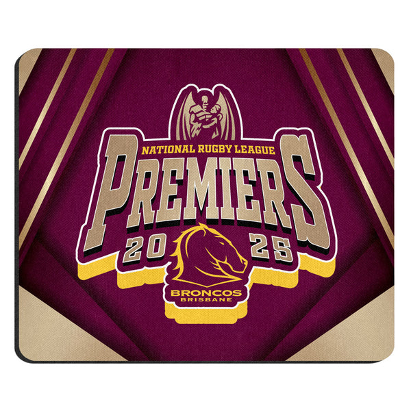 Brisbane Broncos NRL 2025 Premiers Mouse Mat Pad PH1