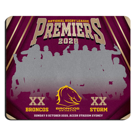 PREORDER - Brisbane Broncos NRL 2025 Premiers Team Image Mouse Mat Pad PH2
