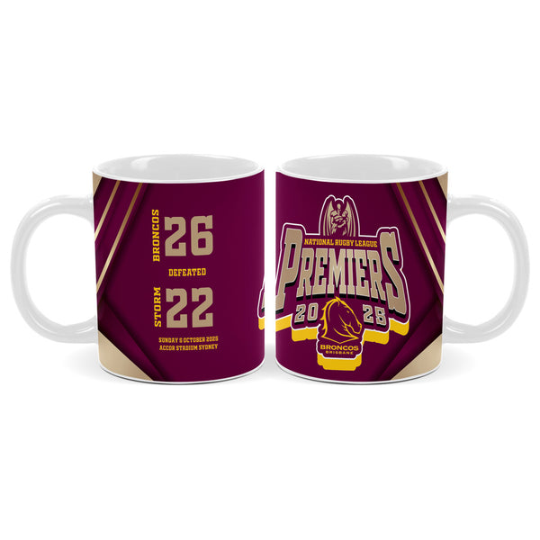 Brisbane Broncos NRL 2025 Premiers Score Mug PH1