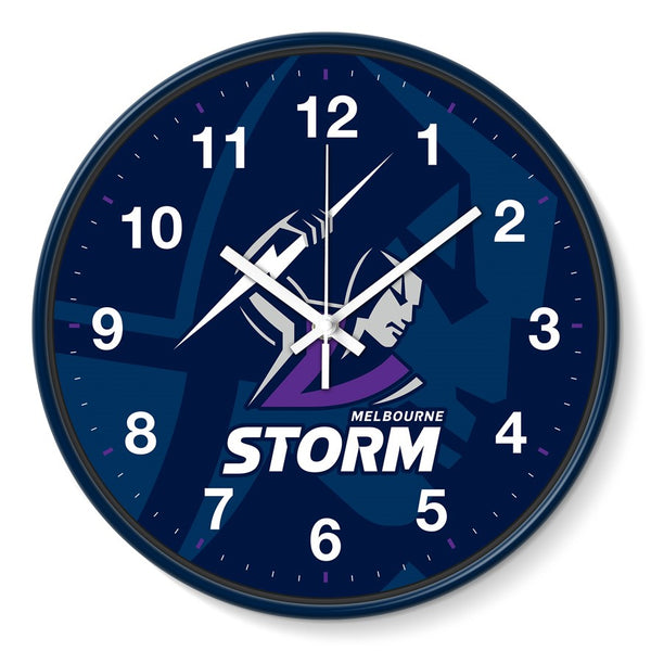Melbourne Storm NRL 30cm Team Logo Wall Clock