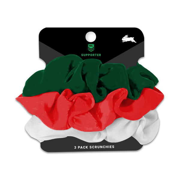 South Sydney Rabbitohs NRL Hair Scrunchies 3 pack