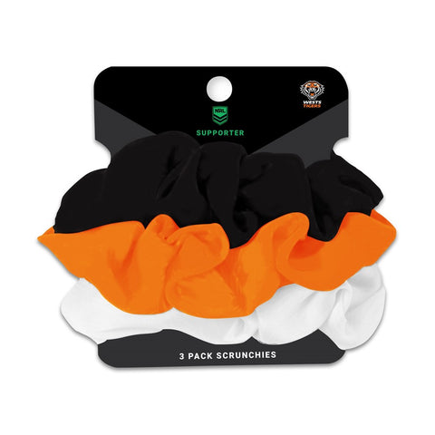 Wests Tigers NRL Hair Scrunchies 3 pack