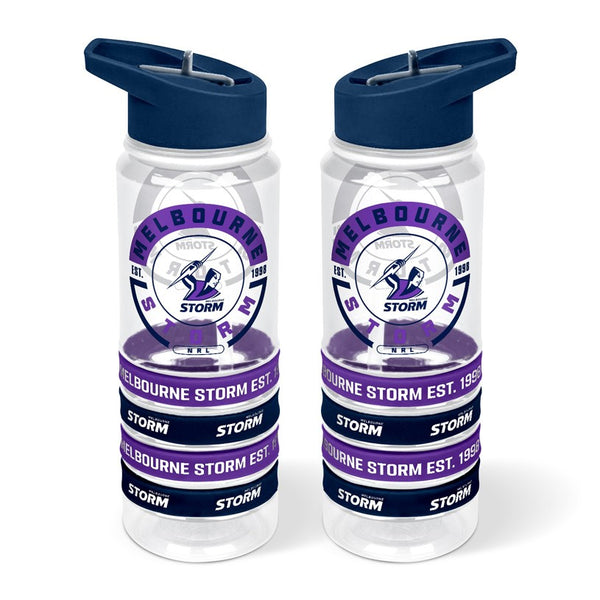 Melbourne Storm NRL Tritan Bottle with Rubber Bands