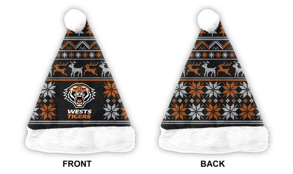 Wests Tigers NRL Mens Adults Christmas Santa Hat