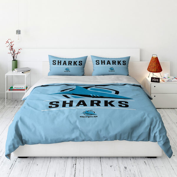 Cronulla Sharks NRL Quilt Doona Duvet Cover Pillowcase Set