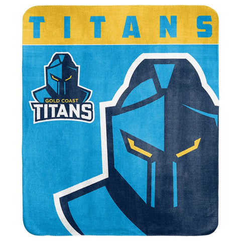 Gold Coast Titans NRL Polar Fleece Throw Rug Blanket