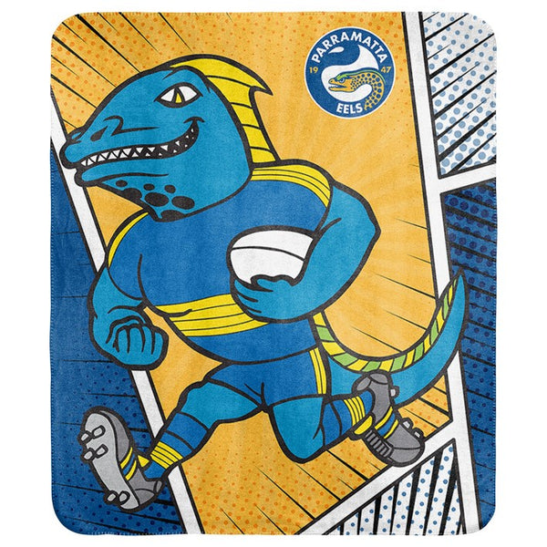 Parramatta Eels NRL Mascot Coral Fleece Throw Rug
