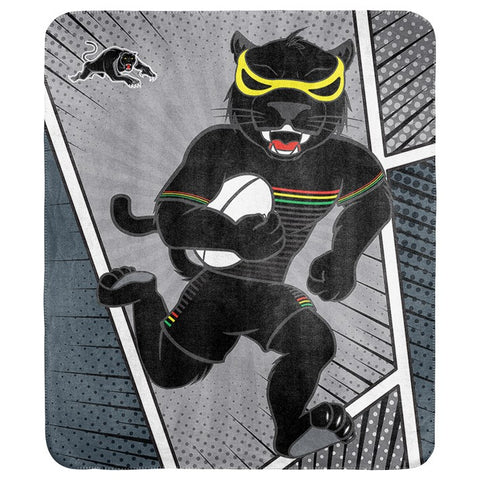 Penrith Panthers NRL Mascot Coral Fleece Throw Rug