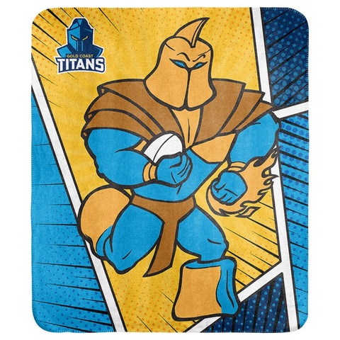 Gold Coast Titans NRL Coral Fleece Rug