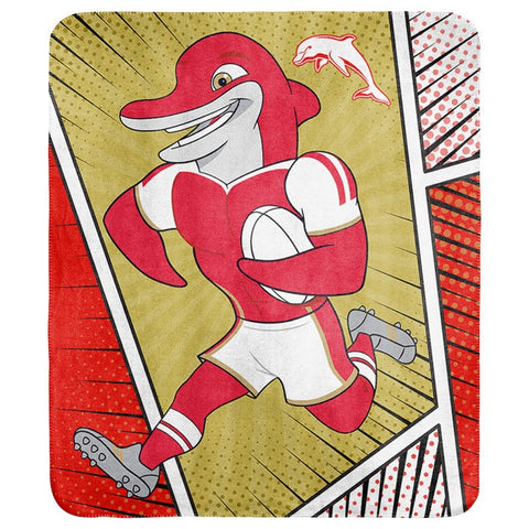 Redcliffe Dolphins NRL Coral Fleece Rug