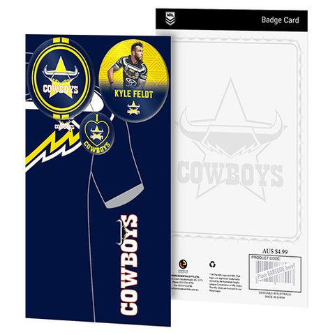 North Queensland Cowboys NRL 3 Badge Backing Card