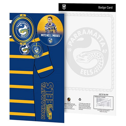 Parramatta Eels NRL 3 Badge Backing Card