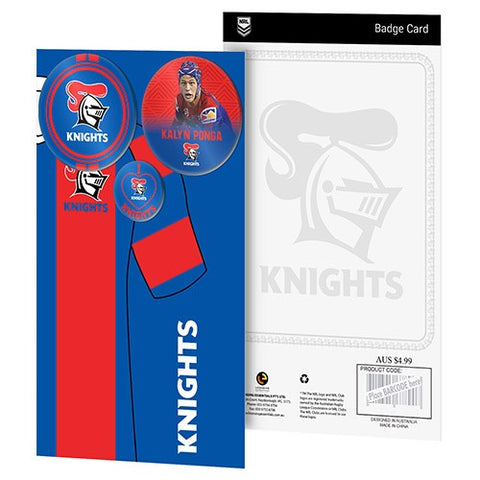 Newcastle Knights NRL 3 Badge Backing Card