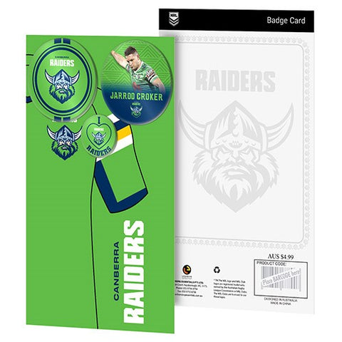 Canberra Raiders NRL 3 Badge Backing Card