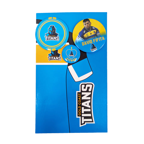 Gold Coast Titans NRL 3 Badge Backing Card