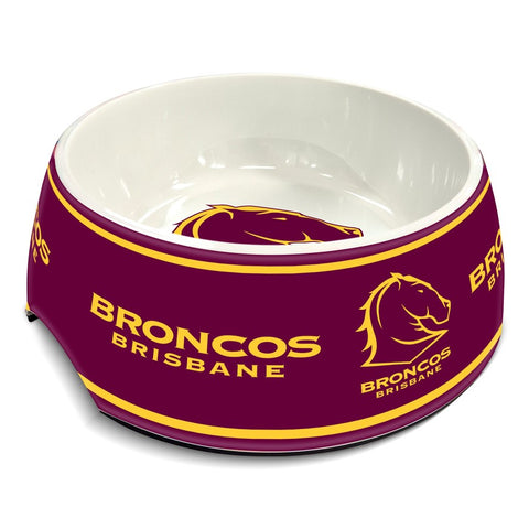 Brisbane Broncos NRL Pet Food Bowl 710ml - Durable Melamine Dog Bowl - Team Supporter Pet Accessory