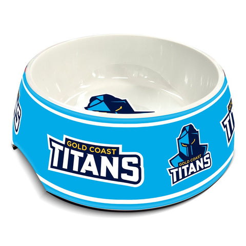 Gold Coast Titans NRL Pet Food Melamine Bowl 710ml