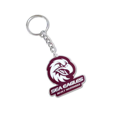 Manly Sea Eagles NRL Metallic Logo Keyring