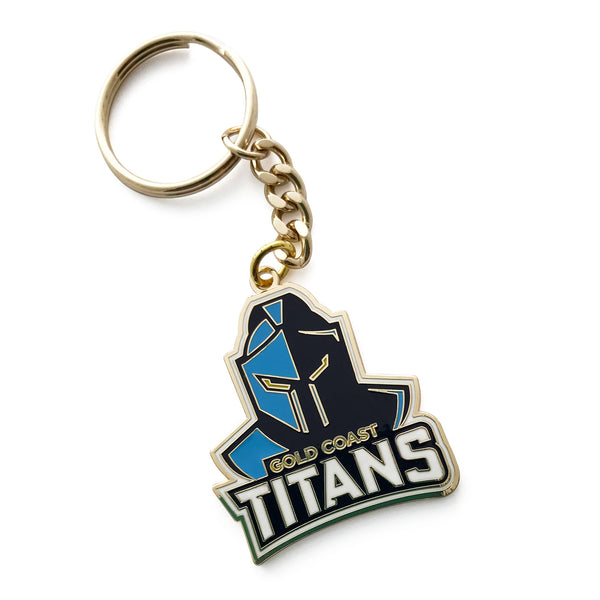 Gold Coast Titans NRL Metallic Logo Keyring