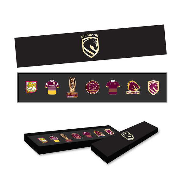 Brisbane Broncos NRL Evolution Lapel Pin Badge Collectors Set