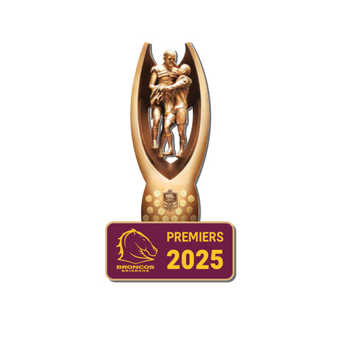 PREORDER - Brisbane Broncos NRL 2025 Premiers Premiership 3D Trophy Pin