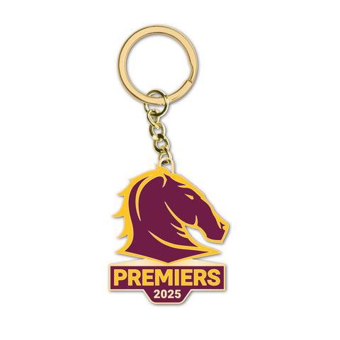 PREORDER - Brisbane Broncos NRL 2025 Premiers Logo Keyring