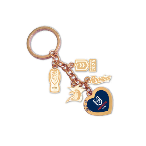 PREORDER - Sydney Roosters NRL 2026 Premiers Premiership Charm Keyring