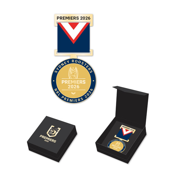PREORDER - Sydney Roosters NRL 2026 Premiers Premiership Medal with Ribbon