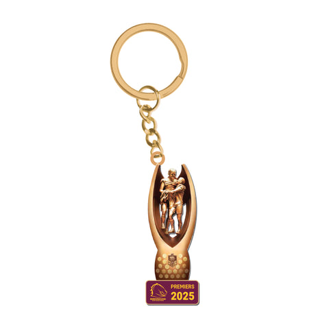 PREORDER - Brisbane Broncos NRL 2025 Premiers Premiership 3D Trophy Keyring