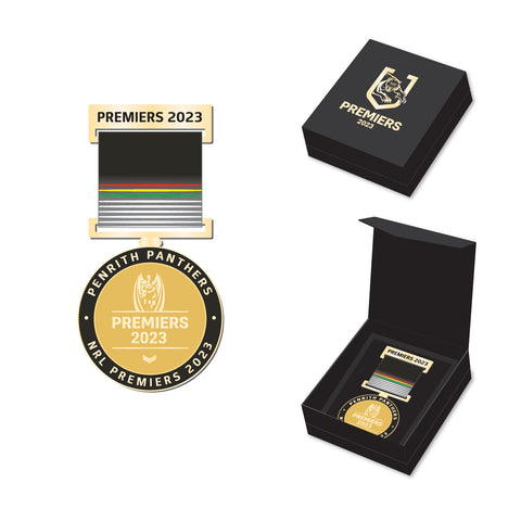 Penrith Panthers NRL 2023 Premiers Premiership Medal with Ribbon