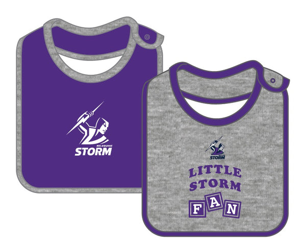Melbourne Storm NRL 2 Pack Baby Bib