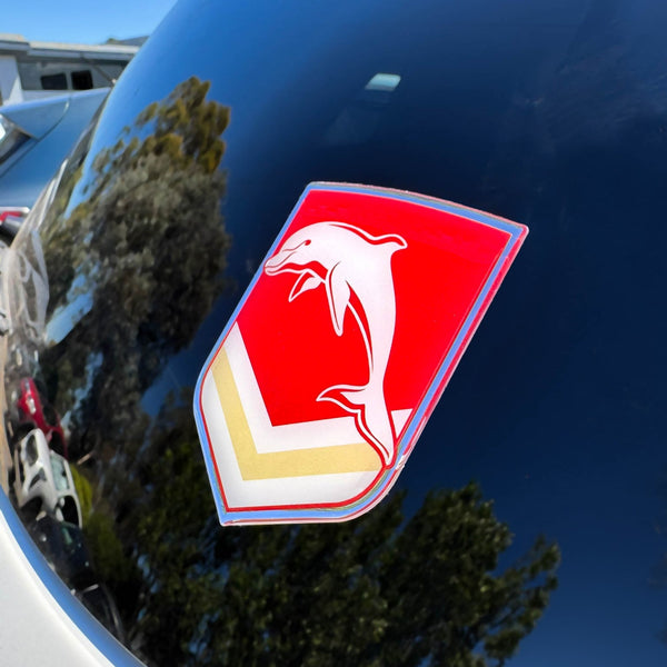 Redcliffe Dolphins NRL Premium Chrome Logo Decal Sticker
