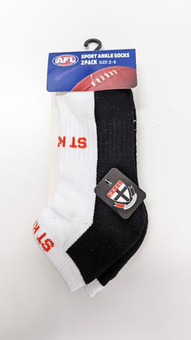 St Kilda Saints High Performance Sport Ankle Socks 2pk