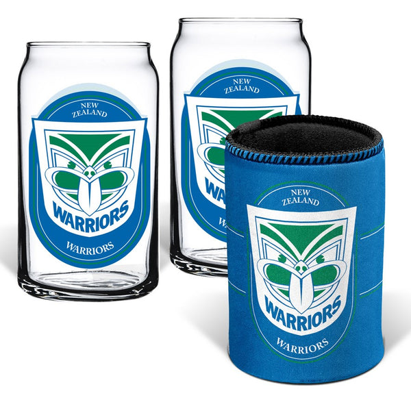 New Zealand Warriors NRL Can Glasses and Can Cooler