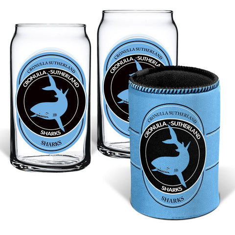 Cronulla Sharks NRL Can Glasses and Can Cooler