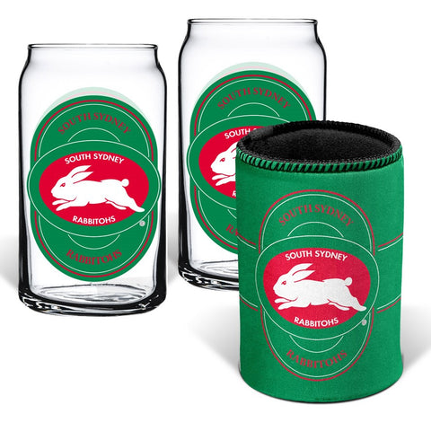 South Sydney Rabbitohs NRL Can Glasses and Can Cooler