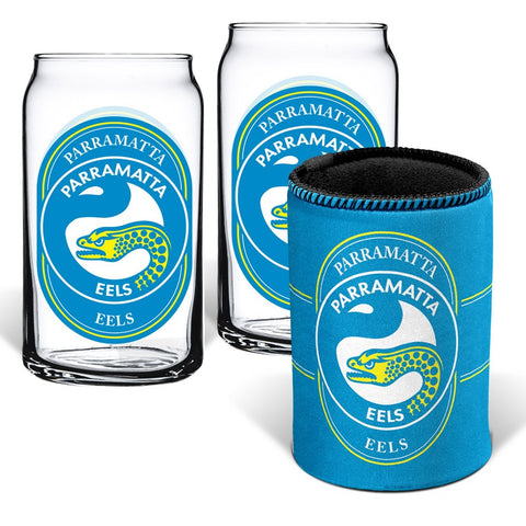Parramatta Eels NRL Can Glasses and Can Cooler