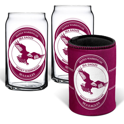 Manly Sea Eagles NRL Can Glasses and Can Cooler