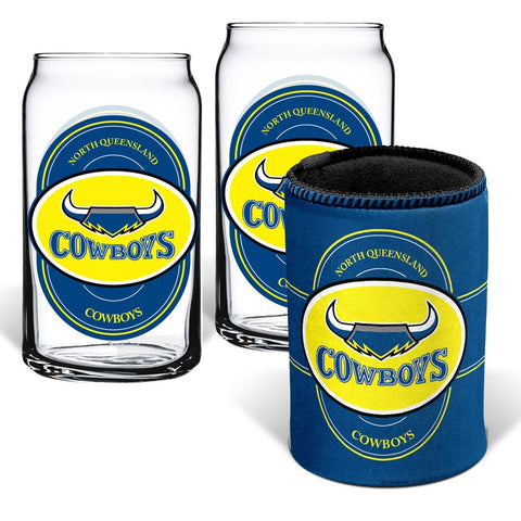 North Queensland Cowboys NRL Can Glasses and Can Cooler