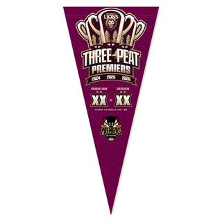PREORDER - Brisbane Lions 2026 Premiers Score Pennant PH1
