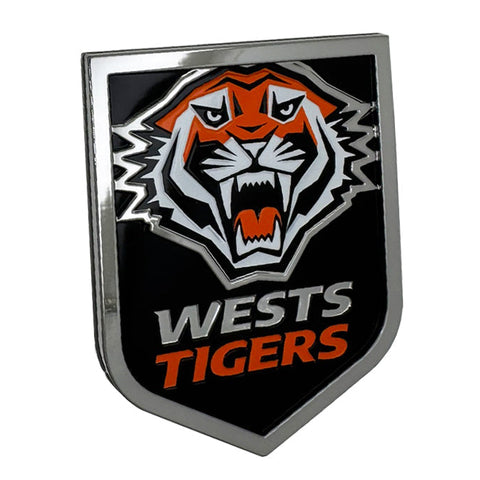 Wests Tigers NRL 3D Peel-N-Stick Chrome Car Badge