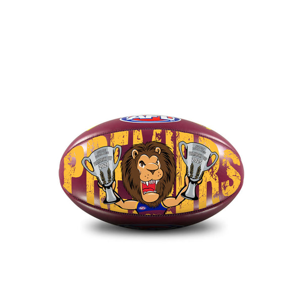PREORDER - Brisbane Lions 2025 Premiers Sherrin PVC 20cm Mini Football
