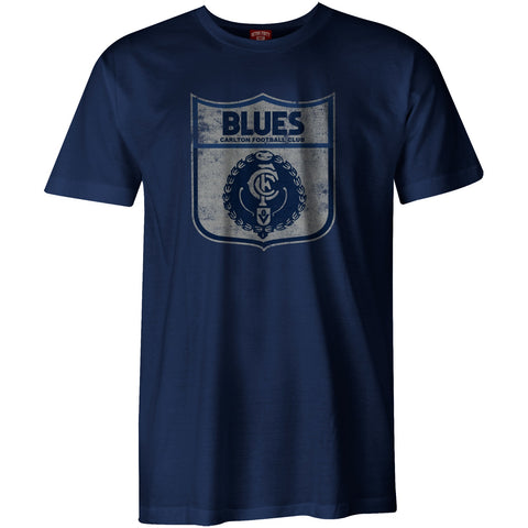 Carlton Blues Mens Adults Heritage Retro Tee