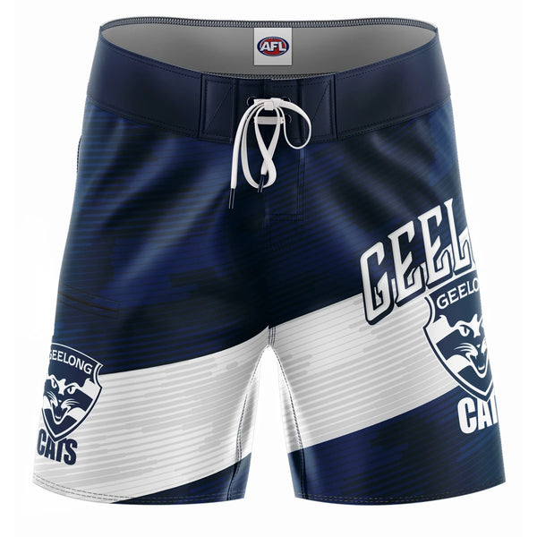 Geelong Cats Mens Adults Barrel Boardies Board Shorts