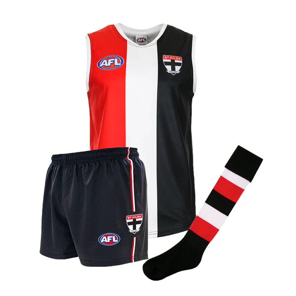 St Kilda Saints Kids Youths AFL Auskick Playing Pack Jumper Guernsey Shorts Socks