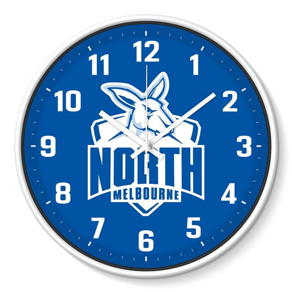 North Melbourne Kangaroos AFL 30cm Team Logo Wall Clock